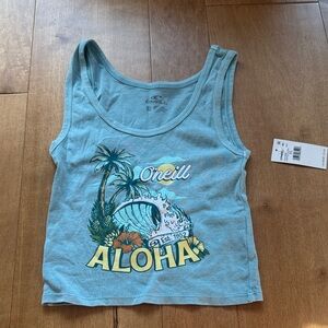 O'Neill Light Blue Aloha Graphic Tank Top